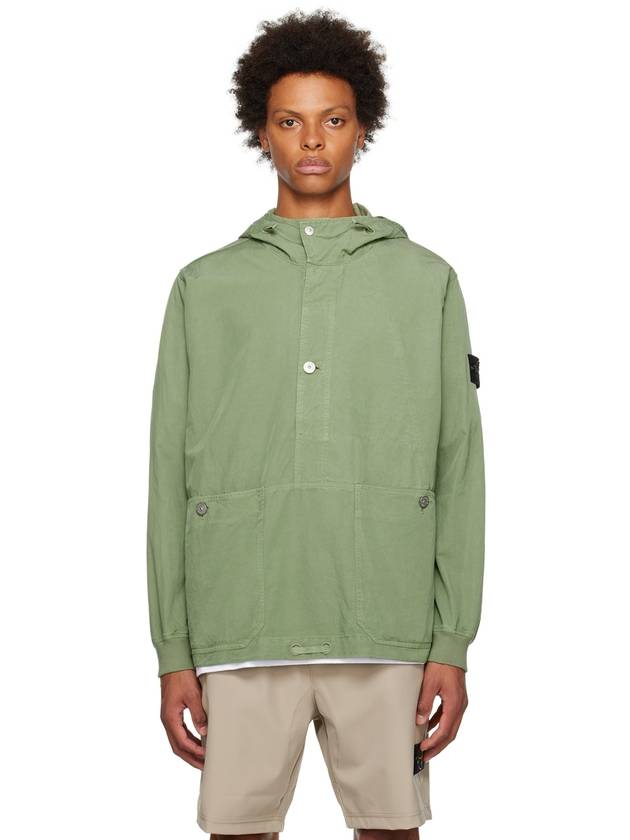 Cupro Cotton Twill TC Badge Anorak Green - STONE ISLAND - BALAAN 2