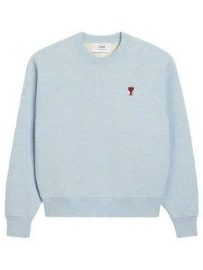 Cotton Heart Logo Sweatshirt Blue - AMI - BALAAN 2