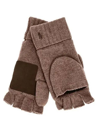 Pony Logo Embroidered Gloves Brown - POLO RALPH LAUREN - BALAAN 2