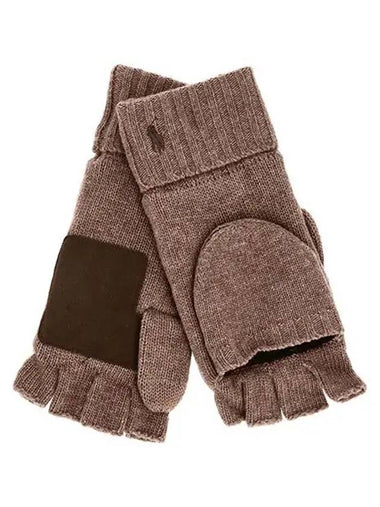 Pony Logo Embroidered Gloves Brown - POLO RALPH LAUREN - BALAAN 1