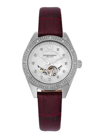 Women's Leo Automatic Leather Watch Red - EMPORIO ARMANI - BALAAN 2