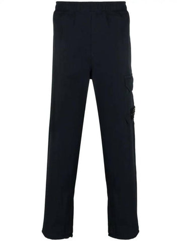 Logo Patch Cargo Track Pants Navy - STONE ISLAND - BALAAN 1