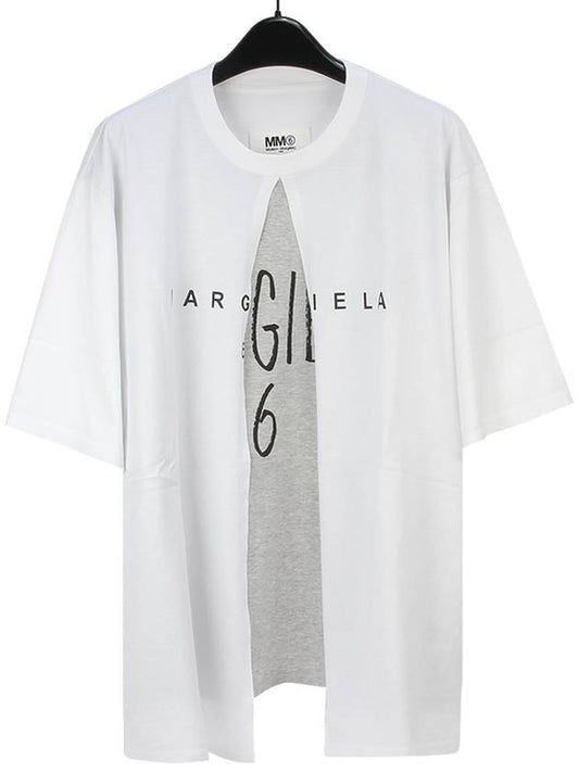 Double Logo Cotton Short Sleeve T-Shirt White - MAISON MARGIELA - BALAAN 2