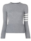 Women's 4 Bar Classic Cashmere Pullover Knit Top Light Grey - THOM BROWNE - BALAAN.