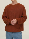 Crew Neck Hachi Knit Top Dark Orange - EXCONTAINER - BALAAN 2