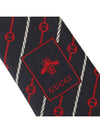 Round Interlocking G Rope Silk Tie Navy Blue - GUCCI - BALAAN 7