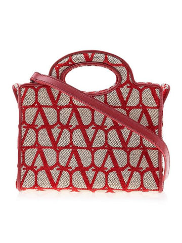 Toile Iconographe Le Troisieme Mini Tote Bag Red - VALENTINO - BALAAN 1