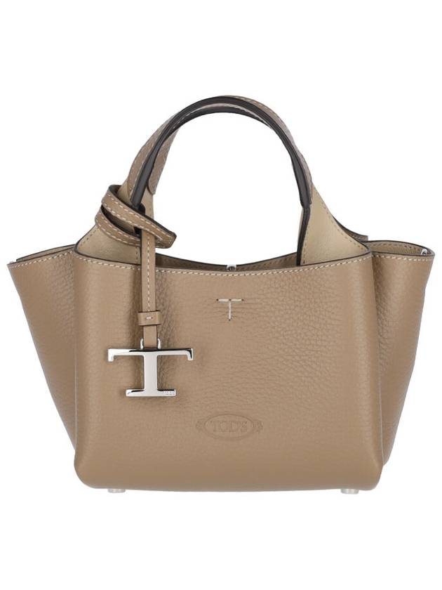 Micro Leather Tote Bag Brown - TOD'S - BALAAN 1