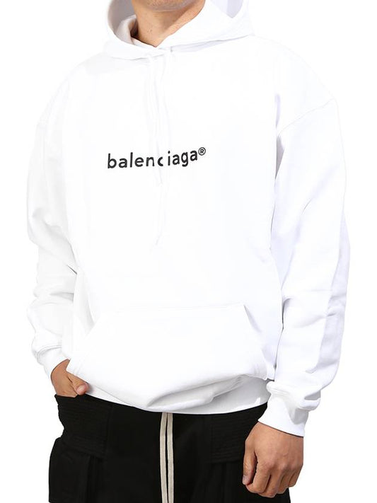 Women's logo printed oversized Hoodie top white - BALENCIAGA - BALAAN 2