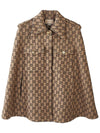 Women's GG Monogram Logo Jacquard Cape Beige - GUCCI - BALAAN.