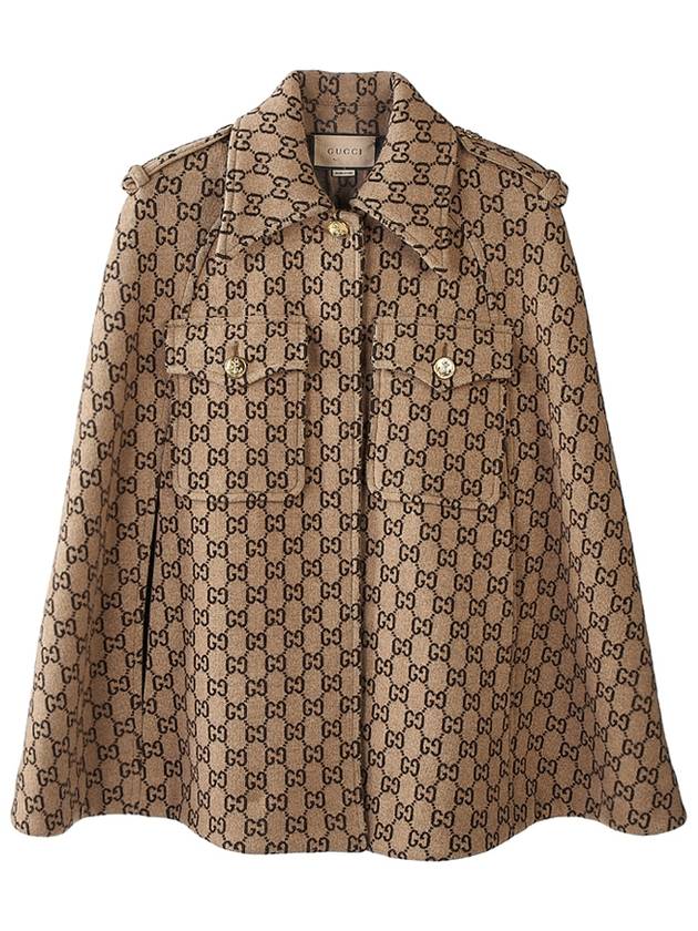 GG Monogram Logo Jacquard Cape Beige - GUCCI - BALAAN 11