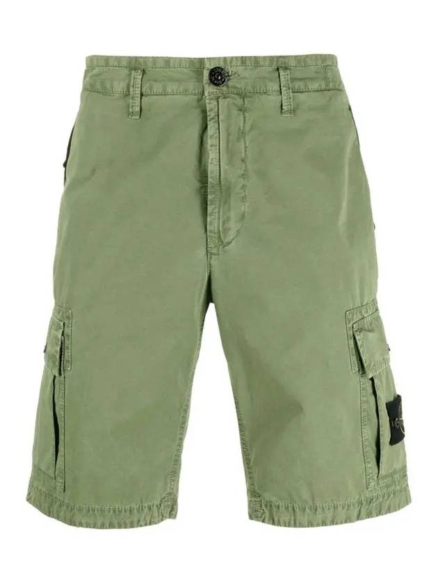 Men's Wappen Patch Pocket Bermuda Cargo Shorts Khaki - STONE ISLAND - BALAAN 2