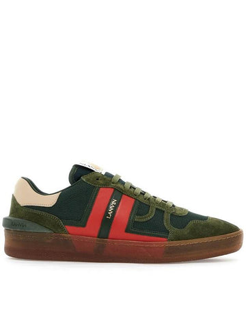 "mesh and leather clay sneakers with - LANVIN - BALAAN 1