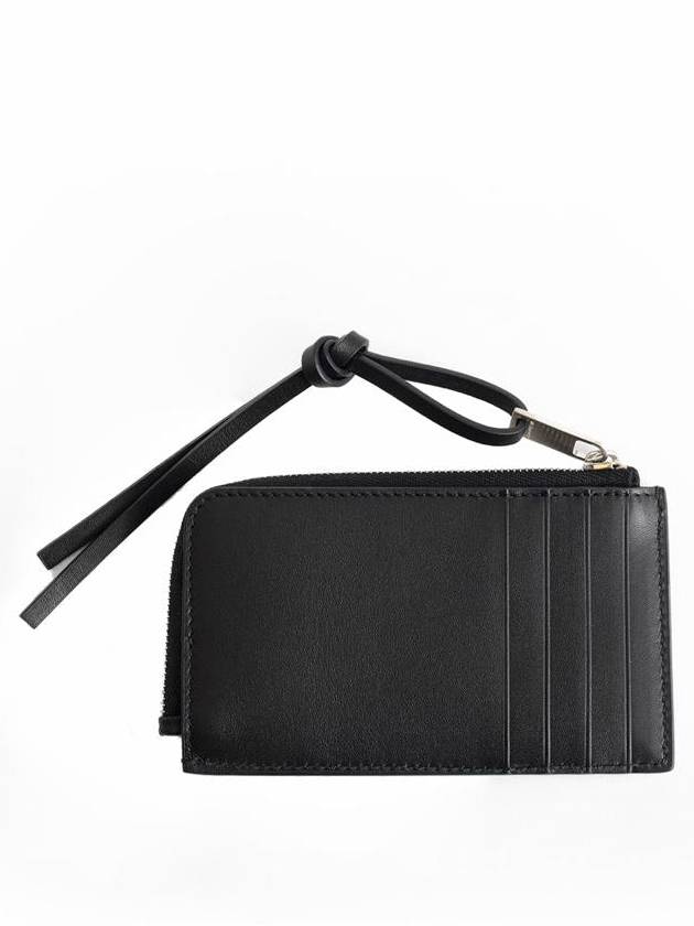 Embossed Logo Zipper Card Wallet Black - JIL SANDER - BALAAN 2