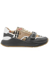 Ramsey Vintage Check Leather Suede Low Top Sneakers Beige - BURBERRY - BALAAN 1