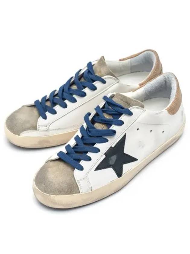 Gold Heel Tab Navy Superstar Classic Leather Low Top Sneakers White - GOLDEN GOOSE - BALAAN 3