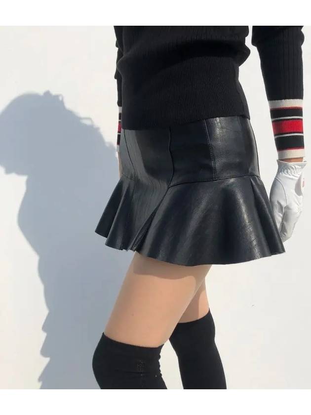 golf skirt pants, strong sister, very comfortable leather flare mini skirt, golf wear - LOLOALLOY - BALAAN 5