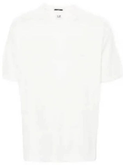 Tacting Piquet Logo Short Sleeve T-Shirt White - CP COMPANY - BALAAN 2