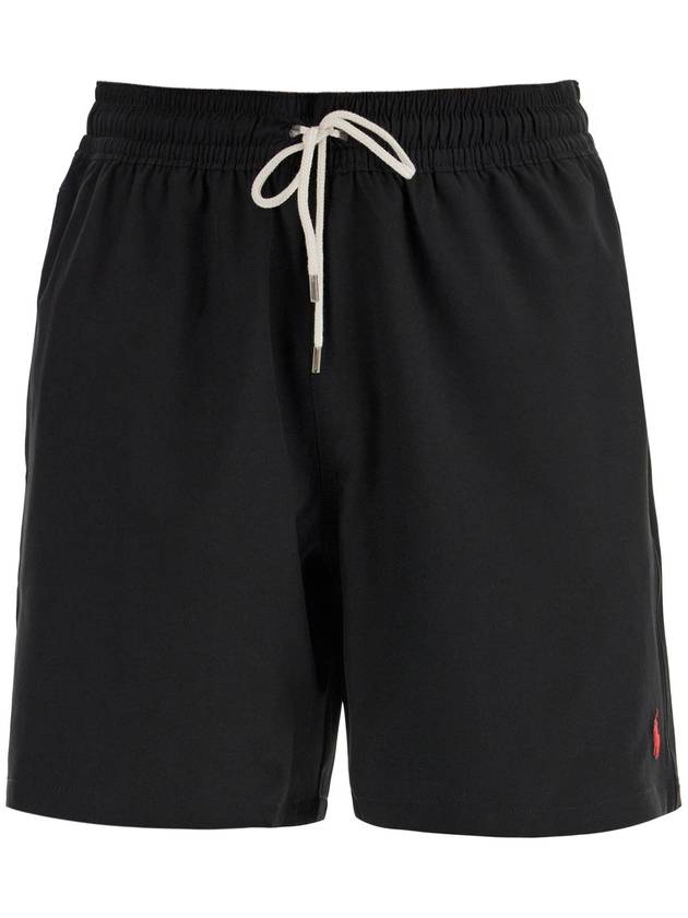 Embroidered Logo Drawstring Swim Shorts Black - POLO RALPH LAUREN - BALAAN 2