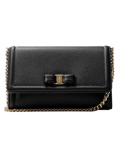 Vara Bow Leather Shoulder Bag Black - SALVATORE FERRAGAMO - BALAAN 1