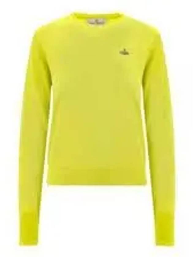 Women's Bea Jumper Embroidered Logo Knit Top Yellow - VIVIENNE WESTWOOD - BALAAN 2