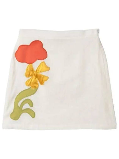 No Bacon City In Logo Short Skirt White - MARNI - BALAAN 1