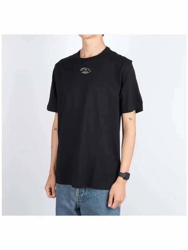 Metallic Logo Short Sleeve T-Shirt Black - DIESEL - BALAAN 3