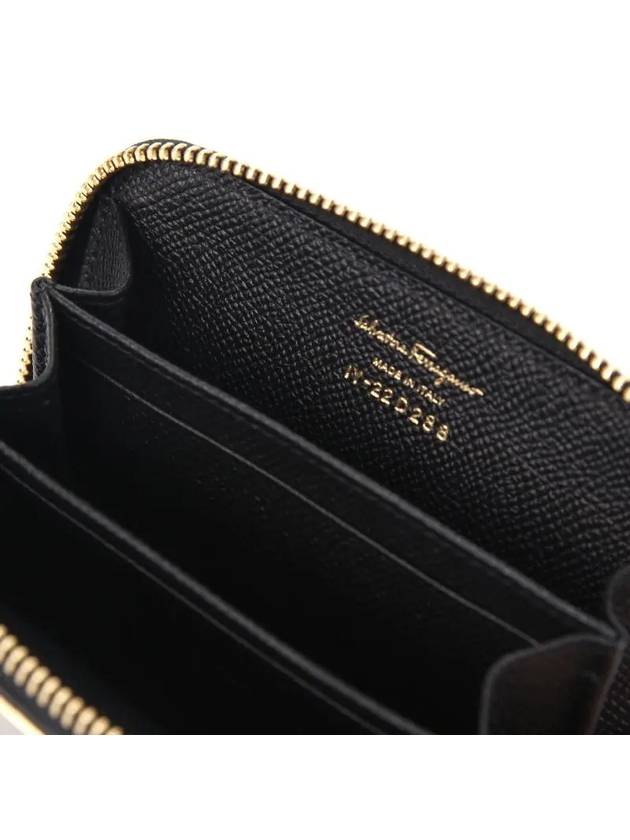 Vara Bow Zipper Card Wallet Black - SALVATORE FERRAGAMO - BALAAN 4