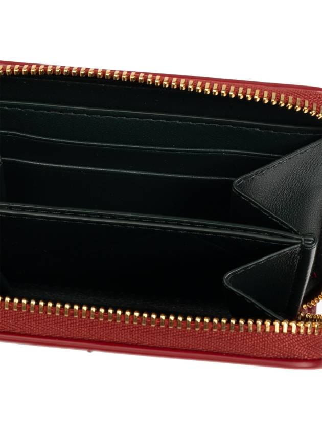 Snip Embossed Logo Zip Around Half Wallet Ruby - BURBERRY - BALAAN 3