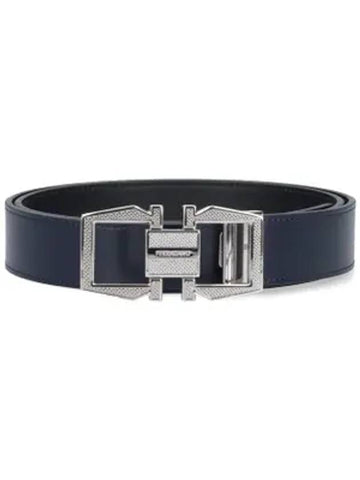 Gancini Reversible Leather Belt Black - SALVATORE FERRAGAMO - BALAAN 1