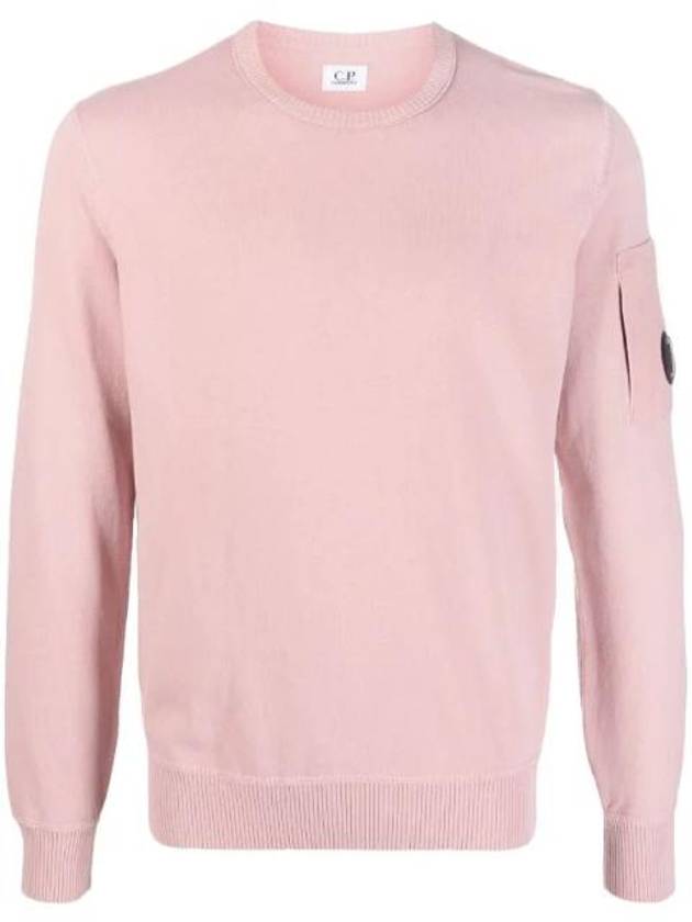 Lens Wappen Cotton Knit Top Pale Mauve - CP COMPANY - BALAAN 1