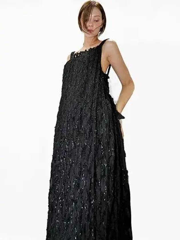 Pleats Pearl Dress Black - DAMAGE MNEMONIC - BALAAN 2