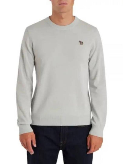 Zebra Patch Crew Neck Knit Top Light Grey - PAUL SMITH - BALAAN 2