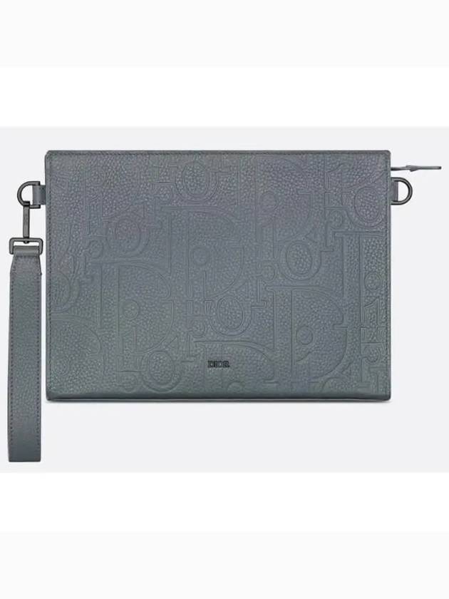 A5 Triangle Clutch Bag Deep Grey - DIOR - BALAAN 2