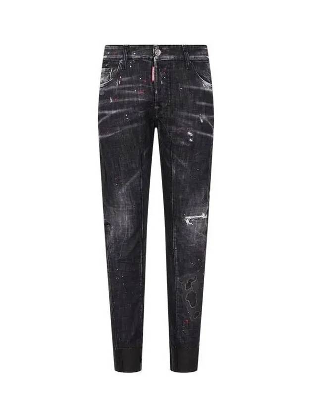 Men s Roll up Tidy Biker Jeans Black - DSQUARED2 - BALAAN 1