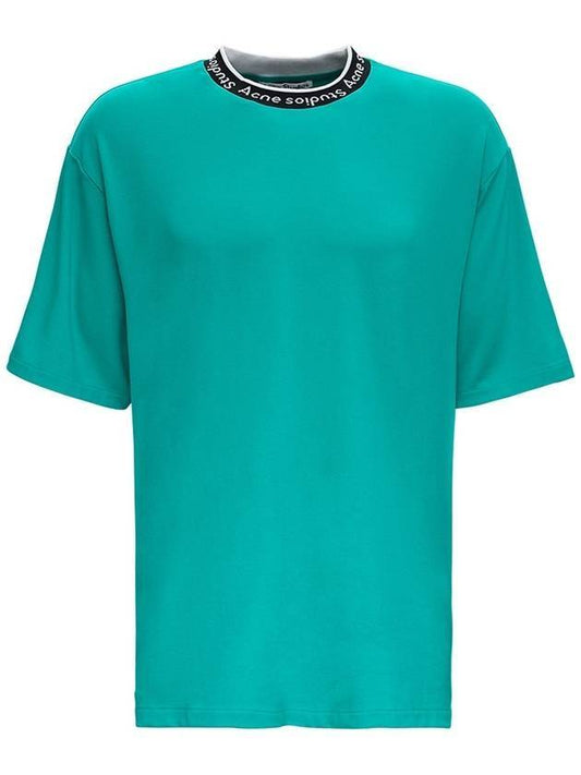 Men's Logo Rib T-Shirt Fun Green - ACNE STUDIOS - BALAAN.