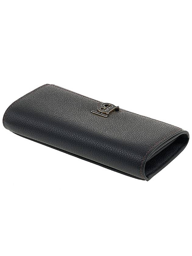 TB Logo Grainy Leather Continental Long Wallet Black - BURBERRY - BALAAN 5