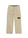 Old Treatment Brushed Cotton Canvas Cargo Straight Pants Beige - STONE ISLAND - BALAAN 3