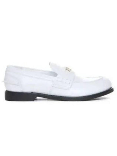 Brushed Leather Penny Loafers White - MIU MIU - BALAAN 2