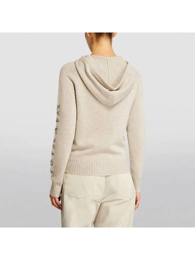 Women's Ananas Wool Cashmere Knit Hoodie Beige - MAX MARA - BALAAN 4