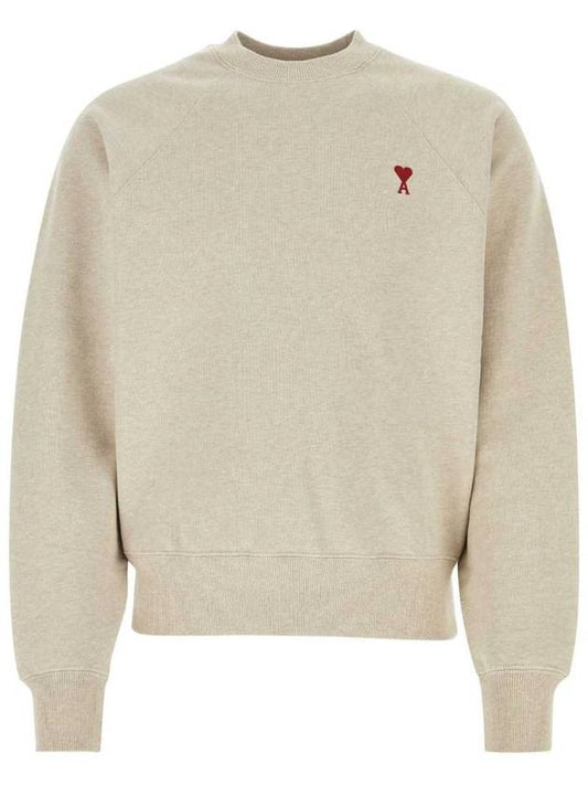 Small Heart Logo Sweatshirt Beige - AMI - BALAAN 2