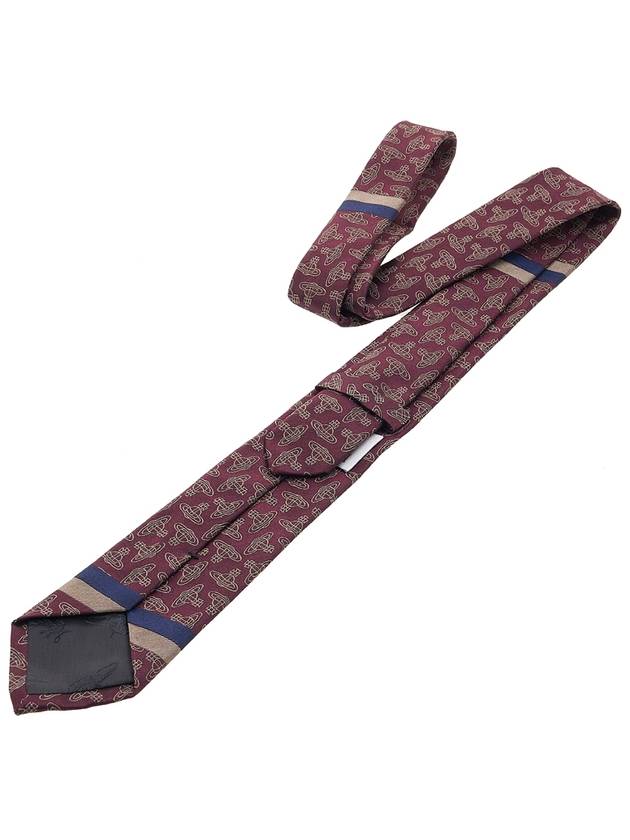 All Over Logo Jacquard Silk Tie Burgundy - VIVIENNE WESTWOOD - BALAAN 5