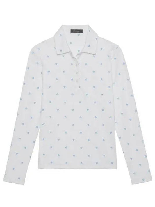 Women'S Star Print Long Sleeve Pk Shirt White - G/FORE - BALAAN 2