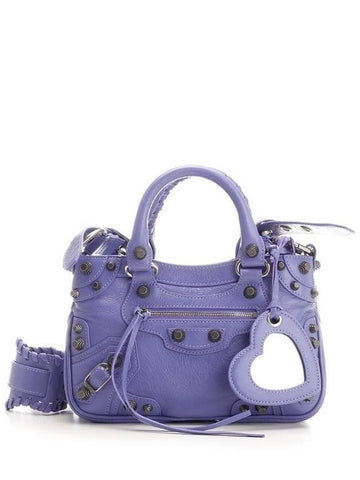 Neo Cargol Small Crocodile Embossed Leather Tote Bag Purple - BALENCIAGA - BALAAN 1