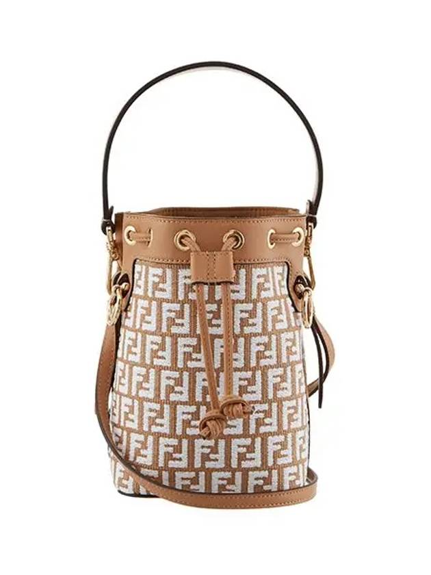 Mon Tresor Raffia Small Bucket Bag White - FENDI - BALAAN 3