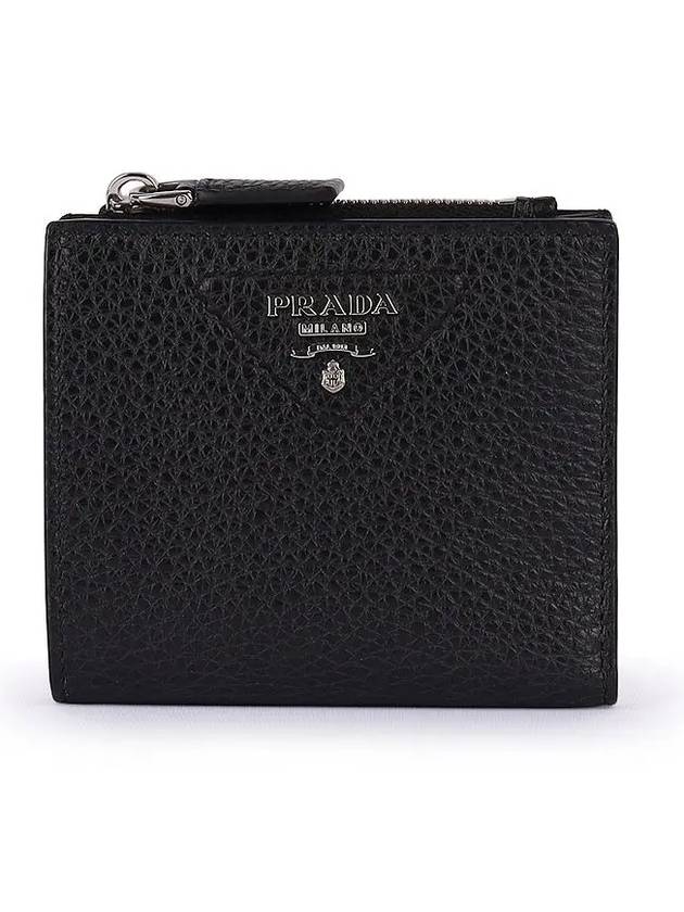 Men's Logo Saffiano Half Wallet Black - PRADA - BALAAN 2