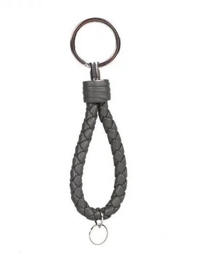 Intrecciato Leather Key Holder Grey - BOTTEGA VENETA - BALAAN 2