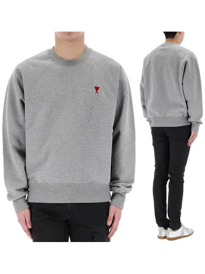 Small Heart Logo Sweatshirt Grey - AMI - BALAAN 2