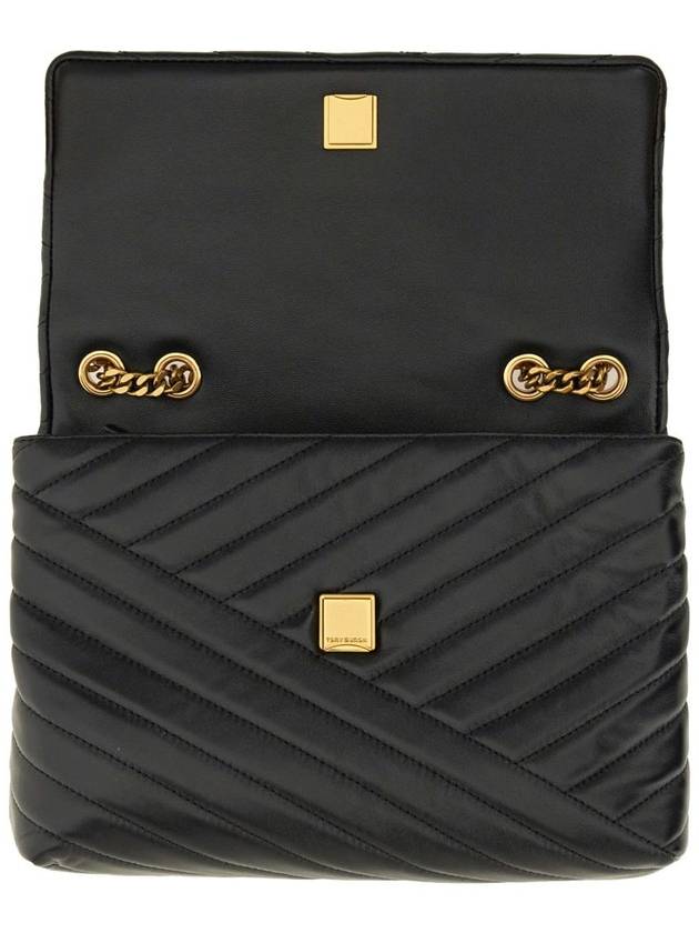 Kira Chevron Convertible Shoulder Bag Black - TORY BURCH - BALAAN 4