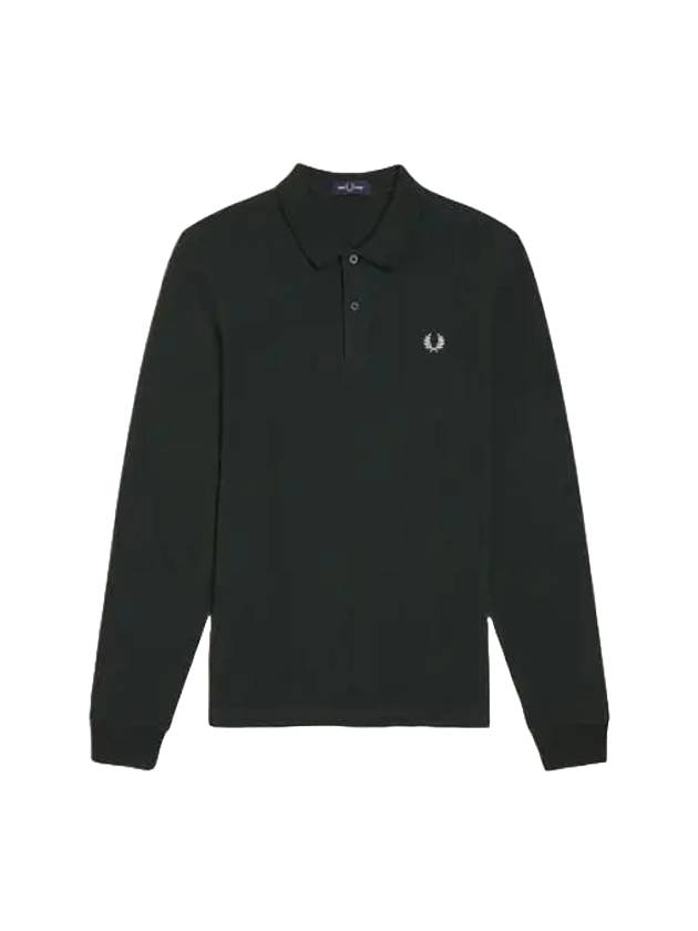 Logo Pique Long Sleeve Polo Shirt Green - FRED PERRY - BALAAN 1